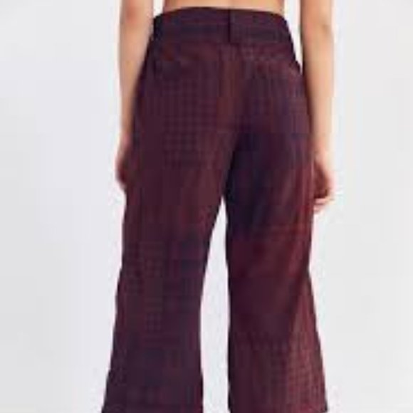 URBAN OUTFITTERS Anna Patchwork Plaid Cropped Pant - Picture 4 of 11